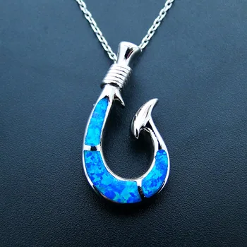 Visoka Kakovost 925 Sterling Silver Blue Fire Opal Trnkom Ženske Obesek Za Ogrlico Darilo