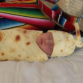 Visoka kakovost Burrito prešito Odejo Moke Tortiljo Swaddle Odejo, Spalno Swaddle Zaviti Klobuk 8.4 gg