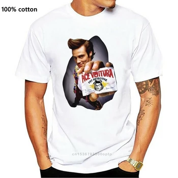 Visoka Kakovost Mehko Bombažno Ace Ventura Črna moška T-Shirt Kratek Rokav