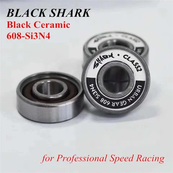 Visoke Kakovosti Profesionalni Inline Hitrost Rolerji Nosijo Si3N4 Črne Keramične 608 Mestnih Orodja Black Shark Visoki Ravni, ki Vplivajo 16 kos