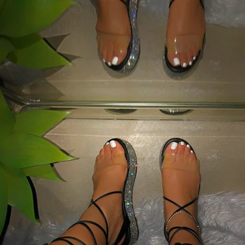 Visoko kakovostnih ročno izdelanih barva plus velikost ženske sandale, ki Modne seksi roman nosorogovo čez trakovi platformo Trdna sandali