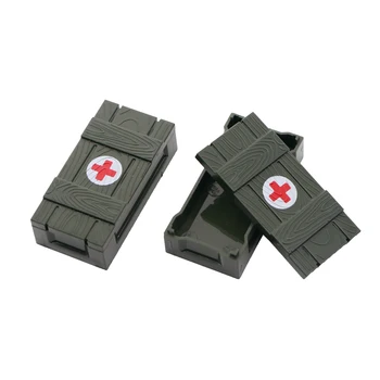 Vojaško Orožje Pack Box gradniki WW2 Vojak Vojske, Dodatki za Medicinske Prsih Tiskanih MOC Opeke Združljiv Blok Igrače