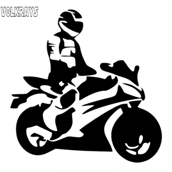 Volkrays Risanka Avto Nalepke Vinyl Motorcyclist na Krovu Avto Nalepke za zaščito pred soncem Ustvarjalne Nalepko Pribor Vinil,15*14 cm