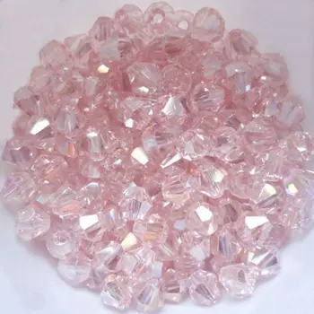 Vrhunska 4 mm 1000pcs AAA Bicone Upscale Avstrijskimi kristali, Roza kroglice AB barve prevleka Nakit, Izdelava DIY #5301