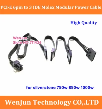 Vrhunska Black PCI-E 6pin Moški 1 do 4 SATA 15pin Modularno Napajanje Kabel za silverstone 750w 850w 1000w Serije