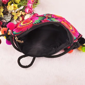 VROČE prodaje Bohemia moda platnu, vezenje ženske Ramo torbe, Letnik Velik cvetlični vzorec Majhen Messenger vrečke / Potovalne torbe