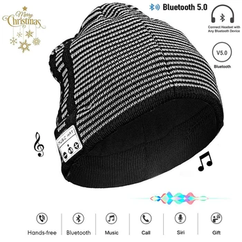 Vroče Prodaje Brezžični Šport BluetoothV5.0 Slušalke Slušalke Slušalke za Glasbo Smart Klobuk z Mic Stereo Zvočnik Handfree Pozimi Toplo