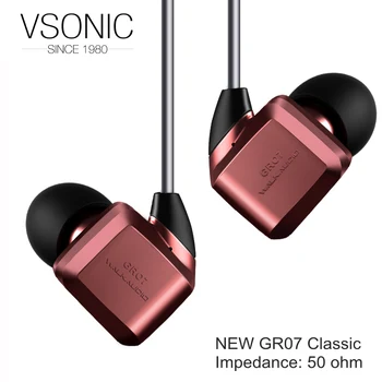 VSONIC HIFI Dinamično-Čepkov za ušesa Slušalke NOVE GR07 Klasičnih Strokovnih Izolacijo Hrupa Šport IME