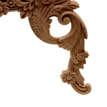 VZLX Lesa Izrezljane Onlay Appliques Mizar Okvir Nalepko Pohištvo Dekoracija Lesenih Obrti Dekorativne Cvetlični Ornament