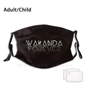 Wakanda Za Vedno! Maska Za Odrasle Otroke Za Večkratno Uporabo Pm2.5 Filter Wakanda Wakanda Vedno Tchalla