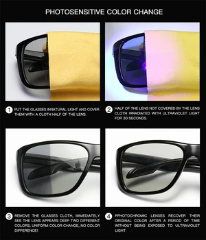 WarBLade 2018 Photochromic Polarizirana sončna Očala Moških Vožnja Avtomobila Očala Kameleon Sunglass Moški HD Razbarvanje Očala B1037