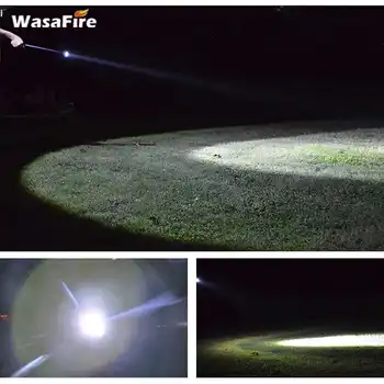 WasaFire Teleskopsko Baton Baklo 1000 Lumnov samoobrambe Svetilka Zoomable Taktično Palico Svetilke Q5 LED Lanterna za 18650