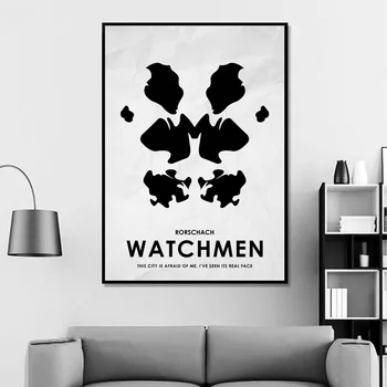 Watchmen Rorschach Tem mestu, je strah me Umetnine Kritje Filmski Plakat Filma Platno Plakat Wall Art Tisk Otroci Doma Dekor Dekor