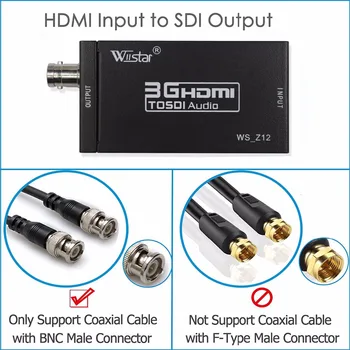 Wiistar SDI, HDMI Adapter Pretvornik SDI, da HDMI BNC SD/HD/3G-SDI 1080P Multimedijski HD Video Pretvornik