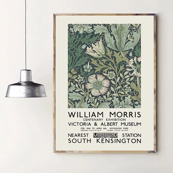 William Morris Platno Slikarstvo Victoria in Albert Muzeju Razstava Plakatov in Fotografij London Underground Art Nouveau Dekor