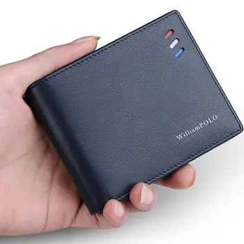 Williampolo usnjena denarnica, moška kratka poslovnih rdeča bela modra element ultra tanek kartico primeru prenosni denarnih potrdilo denarnice človek
