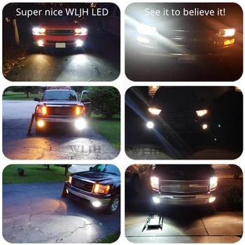 WLJH 2x Bela Edinstveno Visoka Moč Canbus Univerzalno H8 H9 H11 LED Žarnica Luči za Meglo Meglo Svetilka za Dnevno Vožnjo DRL Luč za Avto