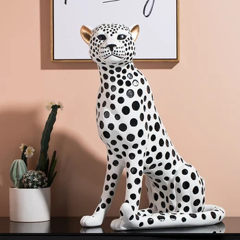 WU CHEN LONG 62 CM Leopard Umetnosti Kiparstvo Cheetah Kip Živalskega Okraski Smolo Obrti Ameriški Dom Dekoracija Pohištvo R4390