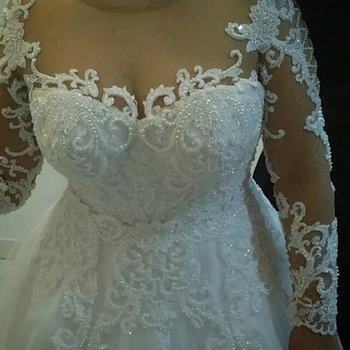 Wuzhiyi 2020 Vroče prodaje vestido de noiva Čipke-up zveze obleko Elegantno Princesa obleko Žogo Poročne Obleke poročne obleke po Meri