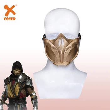 XCOSER Mortal Kombat 11 Scorpion Cosplay Masko, Pol Obraza Kostum Prop Igro Čelada MK 11 Halloween Kul Odraslih