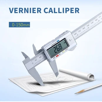 XEAST 6-Palčni 150mm Ogljikovih Vlaken Elektronski Digitalni Vernier Kaliper Mikrometer za Merjenje Orodje Digitalni Vladar