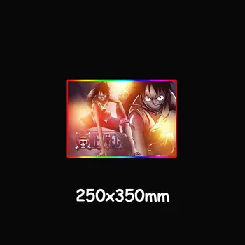 XGZ Anime Enem Kosu slamnik Luffy HD Veliki Meri RGB Svetlobne Mouse Pad Black Zaklepanje Roba Računalnika, Desk Mat Gume Non-slip Xxl