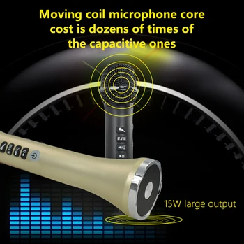 XIAOKOA L-698 strokovne 15W prenosni USB brezžična tehnologija Bluetooth karaoke mikrofon zvočnik z Dinamični mikrofon
