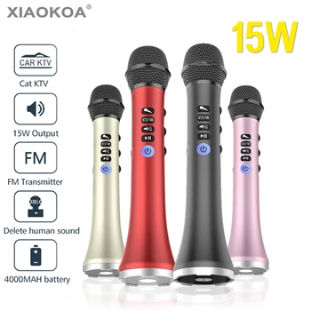 XIAOKOA L-698 strokovne 15W prenosni USB brezžična tehnologija Bluetooth karaoke mikrofon zvočnik z Dinamični mikrofon