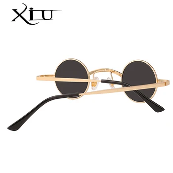 XIU Majhne Okrogle Steampunk sončna Očala Moški Ženske Kovin, Oblikovalec blagovne Znamke sončna očala Retro Vintage Visoke Kakovosti UV400