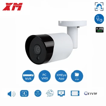 XM 3MP 5MPoutdoor IP kamero 1080P Nepremočljiva POE varnostne kamere Kovinski dvosmerni audio Night Vision bullet Cam NVR Sistem H. 265+