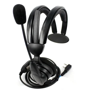 XQF Nova Črna 2 Pin Slušalke Slušalke z Vrtljivo Boom Mic za Kenwood Baofeng UV-5R Dva Načina Radio