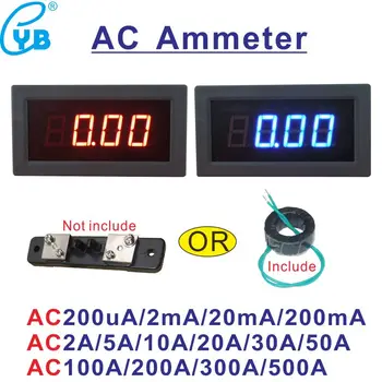 YB5135B LED Amper Digitalni Tester AC Tekoči Meter 20mA 200mA Ampermeter 10A 50A 100A 200A 300A 500A Amp Plošča Kazalnik Amp Gauge