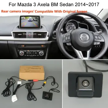 Yeshibation Za Mazda 3 Axela BM Limuzina 2013~2017 - HD Avto Zadaj Pogled Nazaj Gor Povratne Fotoaparat Nastavi RCA in Originalno Zaslona Združljive