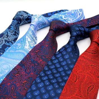 YISHLINE NOVO Paisley Klasičnih 8 CM Mens kravato plaids Človek Vratu Vezi Moda Neckwear Ženin Poslovnih Poročno Kravato Moški Dodatki