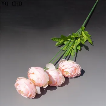 YO CHO Tujih Potonike Umetne Svile Lulian Cvetje Lotus Poroka Doma Stranka Dekor Jesen Dekoracijo Ranunculus Rastline, Cvetje