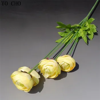 YO CHO Tujih Potonike Umetne Svile Lulian Cvetje Lotus Poroka Doma Stranka Dekor Jesen Dekoracijo Ranunculus Rastline, Cvetje