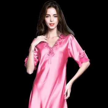 YRRFUOT 2020 Poletje Pižamo ženske Ledu Svileni Tanek Oddelek za Simulacijo Svile Pomlad Pižamo Kratkimi rokavi Velikosti Homewear Pižami
