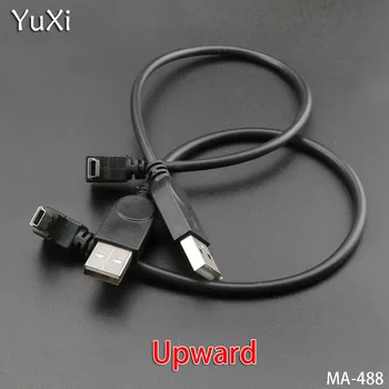 YuXi 2PCS/veliko USB 2.0 Moški Mini USB Tip B 5pin Povezovanje line 90 Stopinj Gor/Dol/Levo/Desno pod Kotom Moški Podatkovni Kabel