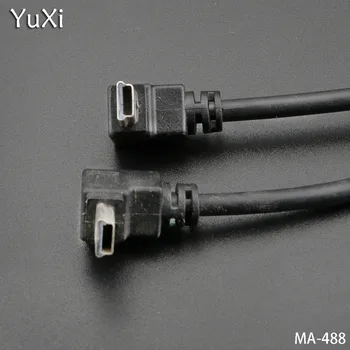 YuXi 2PCS/veliko USB 2.0 Moški Mini USB Tip B 5pin Povezovanje line 90 Stopinj Gor/Dol/Levo/Desno pod Kotom Moški Podatkovni Kabel