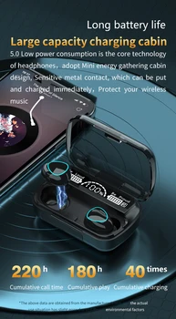 Za A10 TWS Bluetooth 5.0 Brezžične Slušalke Slušalke Dotik za Nadzor Stereo Slušalke Športne Slušalke LED Zaslon Slušalke