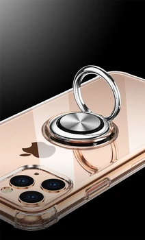 Za Apple iPhone 11 Pro Xs Max XR X 8 7 6 6s Plus Pregleden Magnet Obroč Ohišje Za iPhone 11 Pro Max ShockProof Jasno Pokrov