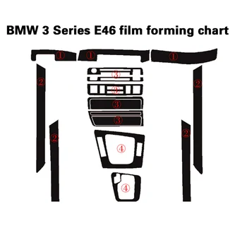 Za BMW Serije 3 E46/ 4 Vrata Samolepilni Avto Nalepke Ogljikovih Vlaken Vinil Avto nalepke in Nalepke Avto Styling Dodatki