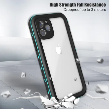 Za iPhone 11 X XR Pro Xs Max SE 2020 Primeru, 3 M IP68 Vodotesen Shockproof Prostem Potapljanje Primeru Kritje Za iPhone XS XR
