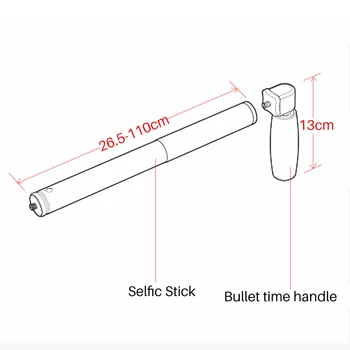 Za Montažo 360 Centriphone Bullet Čas Učinek Fotoaparat Ploščad Selfie 360-Stopinjski za Montažo 360 En Bullet Čas Ročaj Selfie Stick
