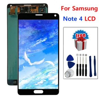 Za Samsung Galaxy Note 4 N910 N910C N910A N910F N910H Note4 LCD Zaslon Dispaly Dotik, Računalnike Skupščine Zamenjava +Orodja