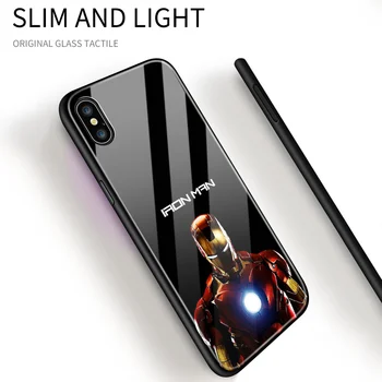 Za Samsung Galaxy S10 Lite M80S A91 Marvel Maščevalec Superheroj Ironman Ohišje Gradient Kritje Luksuzni Sijajni Kaljeno Steklo Ohišje