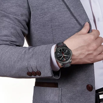 Za Samsung Galaxy Watch 46mm Pravega Usnja Ogljikovih Vlaken Pasu Pas Za Orodje S3 Klasične Meje Usnjeno Zapestnico Za Amazfit