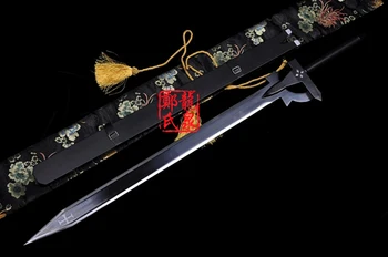 Za SAO Sword Art Online Krito je Elucidator Meč Pravi Jekla Rezilo Lesen Tulec Ostrih Dekorativni Okras
