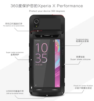 Za Sony Xperia X Primeru LJUBEZEN MEI Šok Umazanijo Dokaz vodoodporna Kovinski Oklep mobilnega Telefona Primeru za Sony Xperia Uspešnosti X