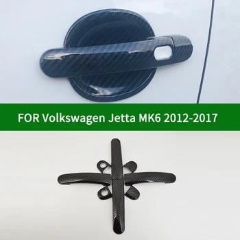 ZA Volkswagen VW Jetta MK6 Šesti generaciji Vento 2011-2017 Opremo sijajni ogljikovih vlaken vzorec ročaj vrat SKLEDO zajema trim